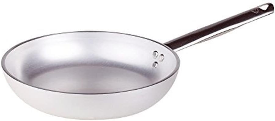 Pentole Agnelli Aluminium Professional Radiant Frying Pan 5 Mm. Thick with Tubular Steel Handle, Diameter 36 cm, Silver