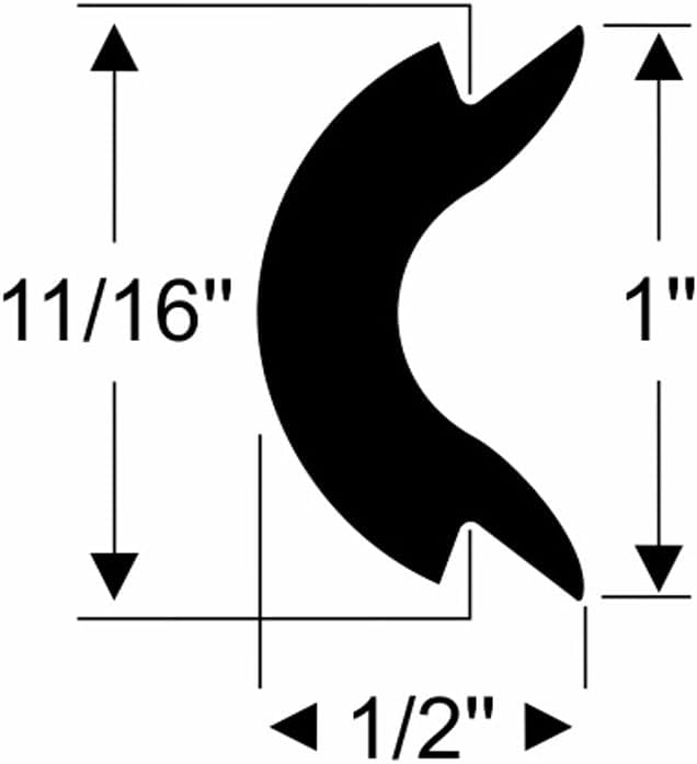 Steele Rubber Products 90-3340-347 Boat 1' x 1/2' Rub Rail Flexible Insert Kit Sold as a 50ft Strip