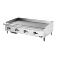 Atosa CookRite ATMG-48 48' Countertop Griddle | Flat Top Grill Hot Plate with Standby Pilots and Grease Drawer for Food Truck | Manual Controlled, Stainless Steel, 4 Burner 120,000 BTU, Natural Gas