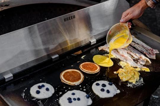Breeo X30 Flat Top Griddle - Carbon Steel Grill Pan for Live-Fire Cooking - Pre-oiled Flat Top Hibachi Grill to Smash, Sizzle, & Sear - Grills Outdoor Cooking & Camping Accessories - Made in the USA