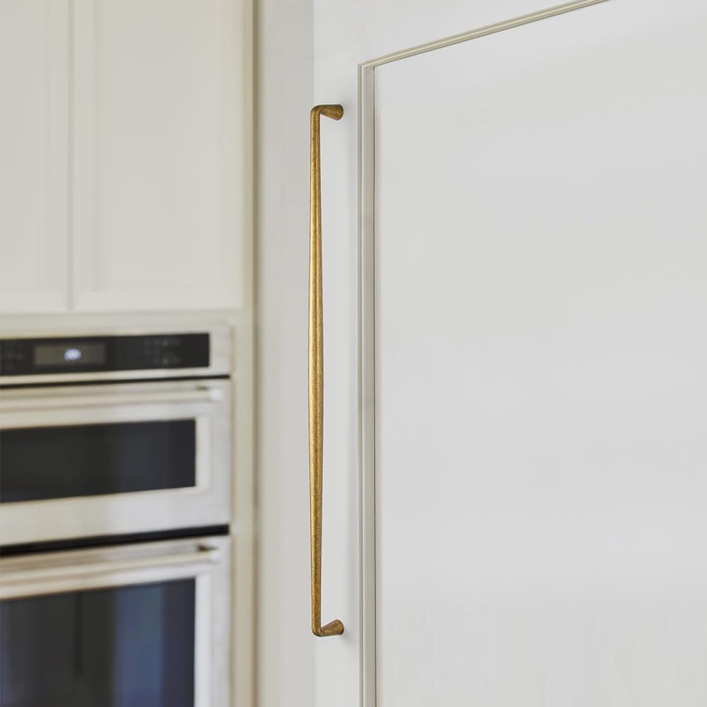 Goo-Ki Vintage Retro Antique Brass Zinc Alloy Cabinet Handles - 18''(457mm) Hole Center Affordable Luxury Cabinet Pull Hardware for Bedroom, Kitchen, 6 Pack……