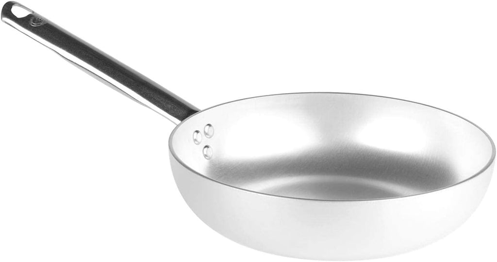 Pentole Agnelli Aluminium Professional Radiant Frying Pan 5 Mm. Thick with Tubular Steel Handle, Diameter 36 cm, Silver