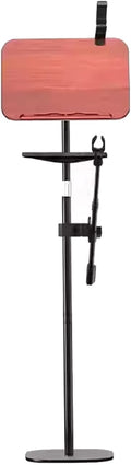 Music Stand,2 in 1 Dual-Use Folding Sheet Music Stand & Desktop Book Stand,Height Adjustable from 19.68' to 55.11',Equipped with Microphone Stand, Phone Holder and Tray