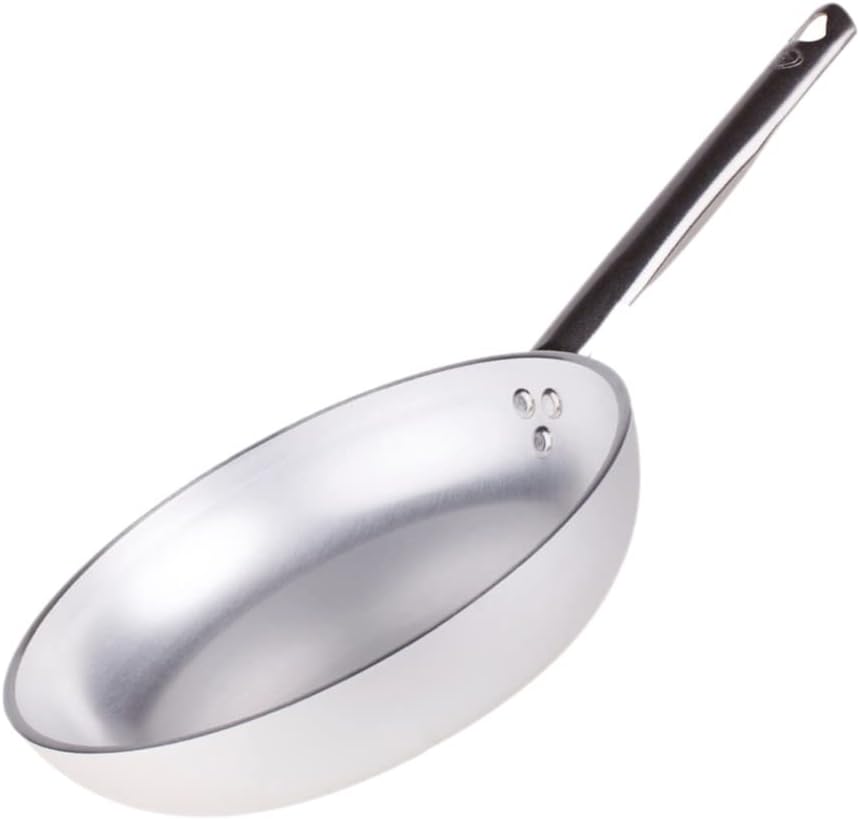 Pentole Agnelli Aluminium Professional Radiant Frying Pan 5 Mm. Thick with Tubular Steel Handle, Diameter 28 Cm.
