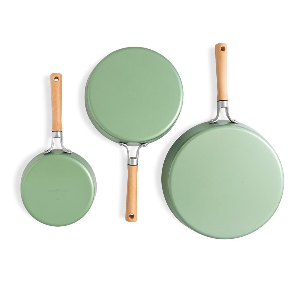 Nordic Ware Cardamom Ceramic Nonstick 3 Piece Fry Pan Set - Includes 8 Inch, 10 Inch and 12 Inch