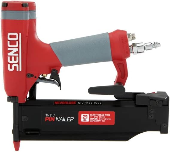 Senco TN21L1 21 GA Pneumatic Pin Nailer, 5/8 inch - 2 inch, for Cabinets, Trim and Crafting