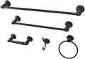 Kingston Brass BAHK2612478K Provence 5-Piece 18-Inch and 24-Inch Towel Bars Bathroom Accessory Set in Matte Black