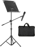 Music Stands Adjustable Height Music Holder Portable Folding Professional Sheet Music Stands with Mic Stand and Carrying Case