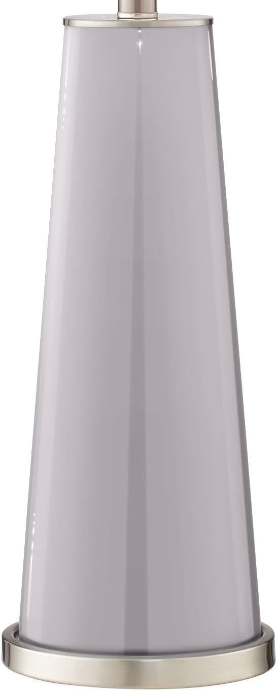 Color + Plus Leo Modern Table Lamps 29 1/2' Tall Set of 2 Swanky Gray Glass Tapered Column Plain White Drum Shade Decor for Bedroom Living Room House Home Bedside Nightstand Office Family