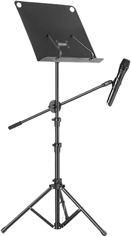 OSCCAR Music Stand Dual-Use Professional Portable Foldable Sheet Music Stand Book Stand with Microphone Stand Holder and Carry Bag Projector Stand Sheet Music Stand