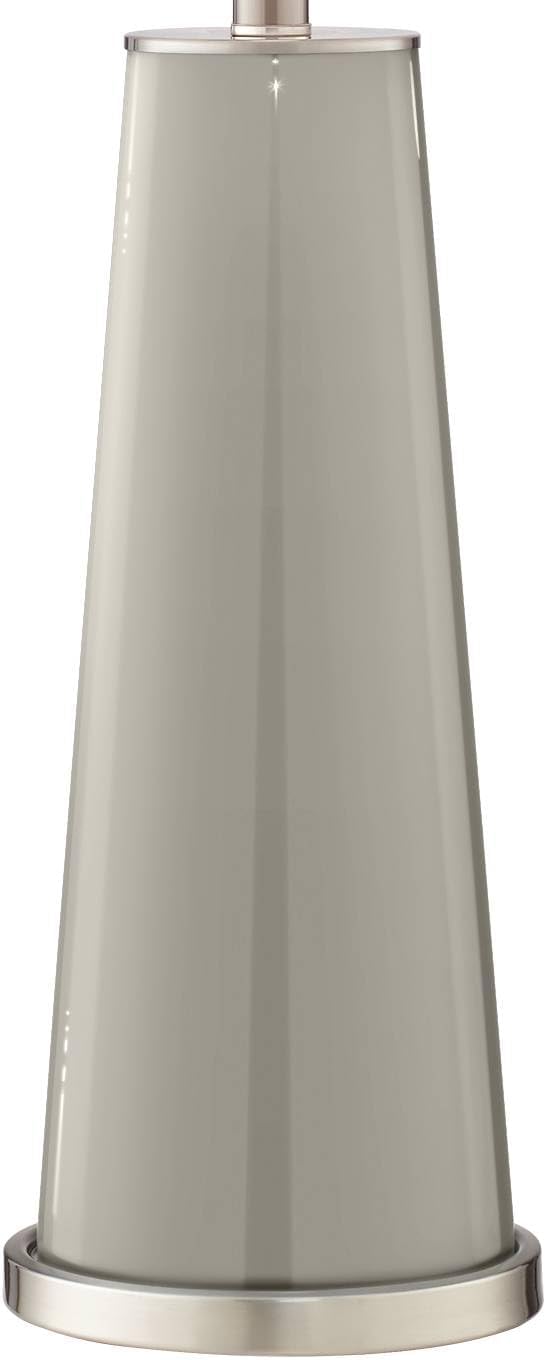 Color + Plus Leo 29 1/2' Tall Modern End Table Lamps Set of 2 Requisite Gray Finish Glass Fabric White Shade Living Room Bedroom Bedside Nightstand House Office Home Reading Kitchen Entryway Console