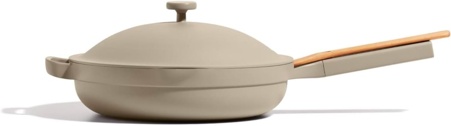 Our Place Large Always Pan | 12.5' Ceramic Pan with Modular Lid & Beechwood Spatula | Patented 10-in-1 Nonstick, Non-Toxic Cookware Made Without PFAS | Induction & Oven-Safe up to 450°F | Steam