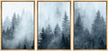 SIGNWIN Framed Canvas Print Wall Art Set Winter Fog Mist Pine Tree Mountain Forest Nature Wilderness Photography Modern Art Landscape Relax/Calm for Living Room, Bedroom, Office - 24'x36'x3 Natural
