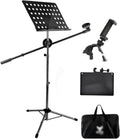 Music Stands with Microphone Stand Music Holder Professional Portable Sheet Music Stands for Concert Classroom Book Stands