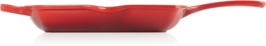 Le Creuset Enameled Cast Iron Signature Square Skillet Grill, 10.25', Cerise
