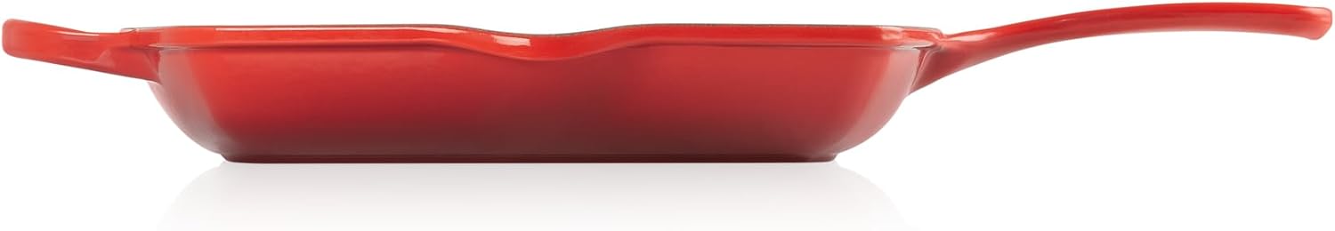 Le Creuset Enameled Cast Iron Signature Square Skillet Grill, 10.25', Cerise
