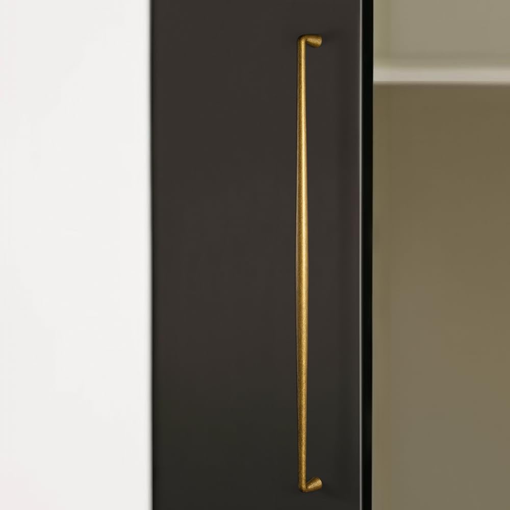 Goo-Ki Vintage Retro Antique Brass Zinc Alloy Cabinet Handles - 18''(457mm) Hole Center Affordable Luxury Cabinet Pull Hardware for Bedroom, Kitchen, 6 Pack……