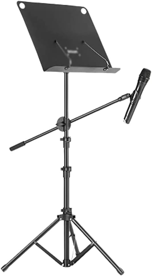 Music Stands Foldable Music Holder with Microphone Stand Sheet Music Stands Dual-Purpose Professional Book Stand Music Stand