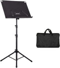 OSCCAR Music Stand Dual-Use Professional Portable Foldable Sheet Music Stand Book Stand with Microphone Stand Holder and Carry Bag Projector Stand Sheet Music Stand