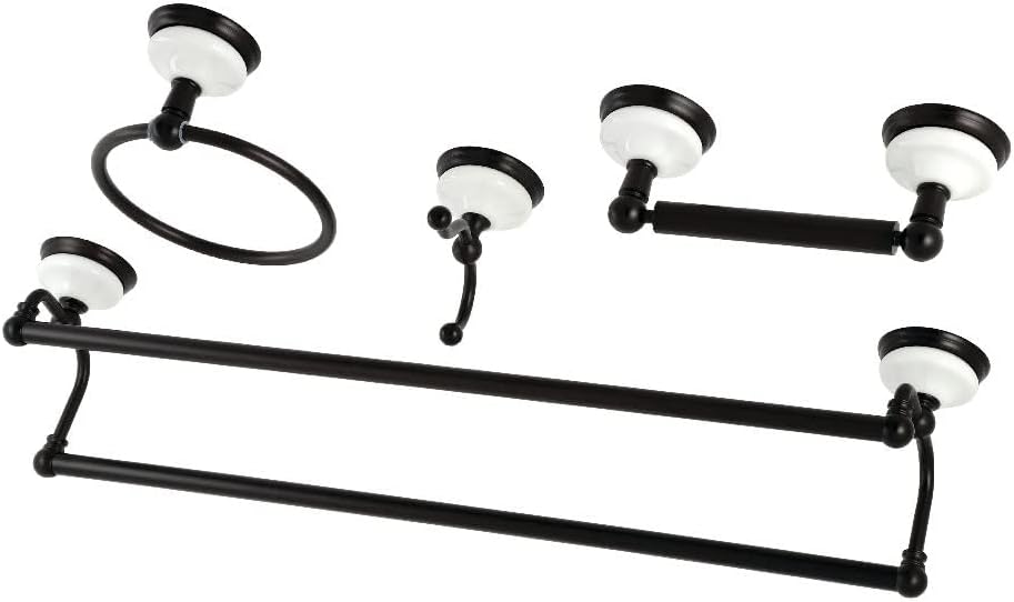Kingston Brass BAK1113478ORB Victorian 4-Pieces Dual -Towel Bar Bathroom Hardware Set, 24 inch Length, Oil Rubbed Bronze