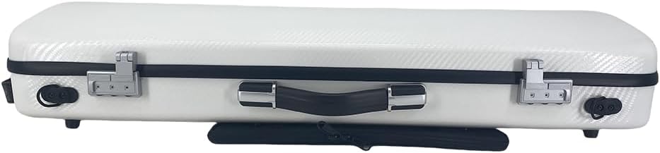 Violin case 4/4 Full size High strength Carbon fiber hard shell Durable handles Internal storage with Backpack straps Music Sheet bag (White with Code lock)