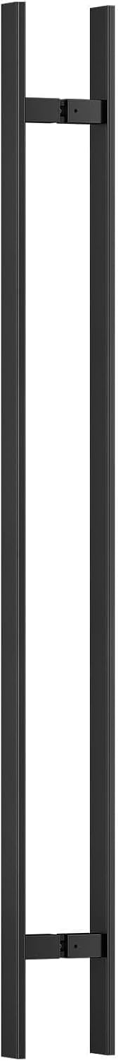 Ranbo 60' Large Push Pull Door Handle, 1200mm (47 1/4 inch) CTC, 1.2mm Thick 304 Stainless Steel, Fits 6–19mm (1/4'–3/4') Glass Doors, for Front, Entry, Commercial and Long Doors, Matte Black