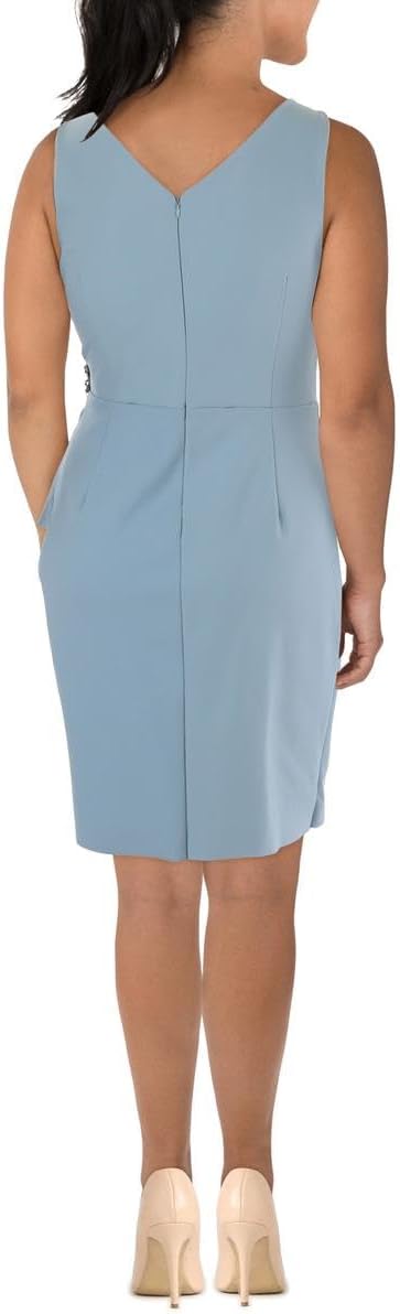 Alex Evenings Women's Slimming Short Ruched Dress with Ruffle (Petite and Regular)