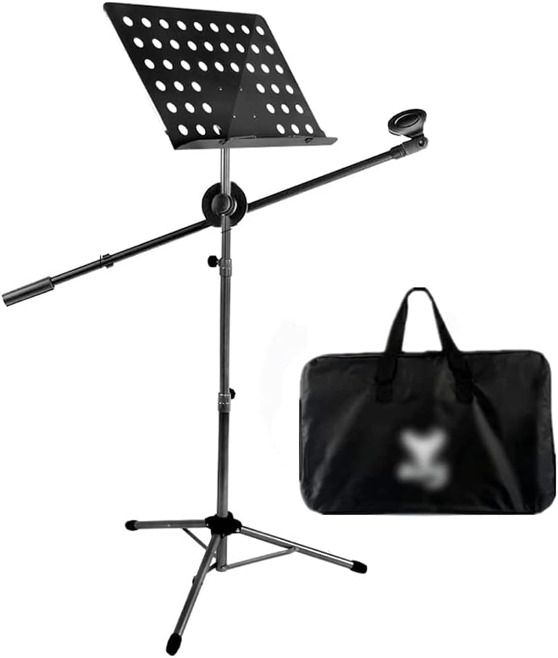 Music Stands with Microphone Stand Music Holder Professional Portable Sheet Music Stands for Concert Classroom Book Stands,B