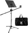 Music Stands with Microphone Stand Music Holder Professional Portable Sheet Music Stands for Concert Classroom Book Stands,B