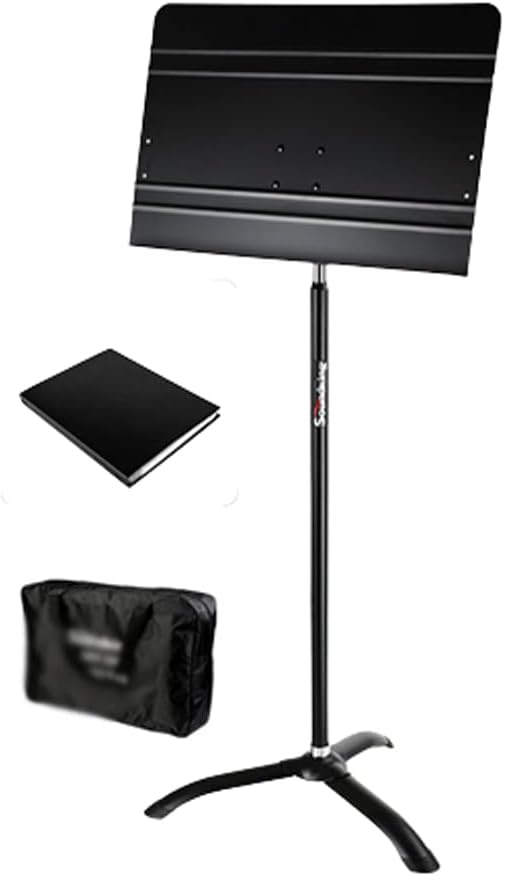 OSCCAR Music Stand Dual-Use Professional Portable Sheet Music Stand with Microphone Stand Phone Holder and Carry Bag Projector Stand Sheet Music Stand