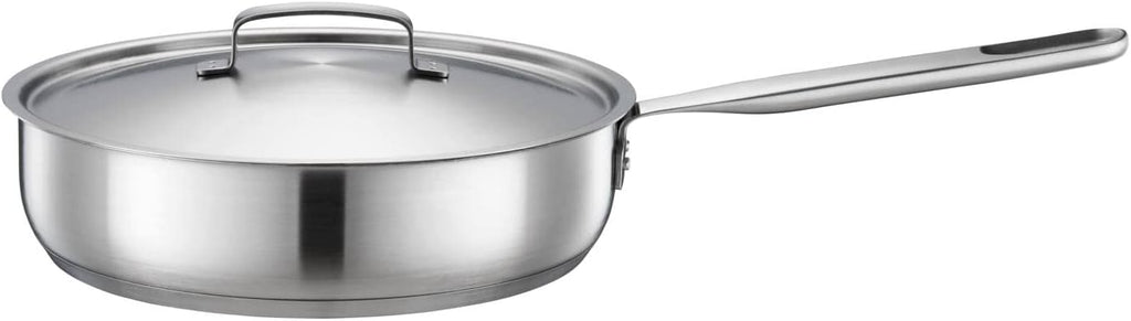 Fiskars sauté pan with lid, Ø 26 cm / 3.2 L, Coated pan, Suitable for All hobs, Recycled Stainless Steel, All Steel, Silver, 1064746