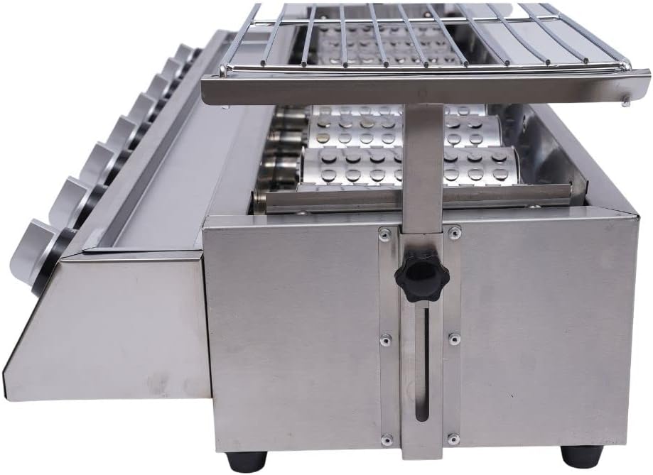 LOYALHEARTDY Gas Griddle Grill, Portable 8 Grill Ceramic Burners Outdoor BBQ Tabletop Cooker with Non-Slip Foot Pads, Height Adjustable Flat Top Gas Grill for Barbecue Restaurants, Food Stalls