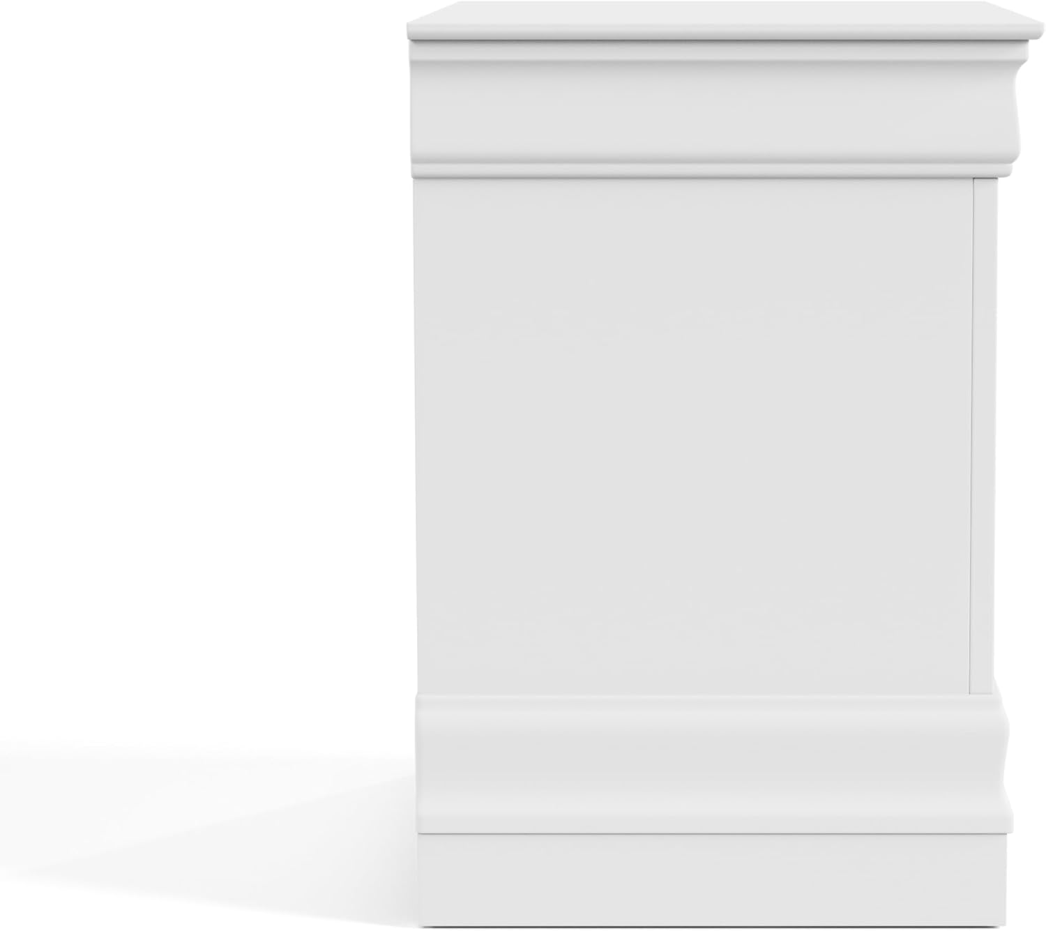 Furniture of America Arabella Traditional Solid Wood 3 Piece Bedroom Set, King Bed Frame, Nightstand, and Chest, Chic Sleigh Design Bedframe with Headboard and Footboard, Box Spring Needed, White