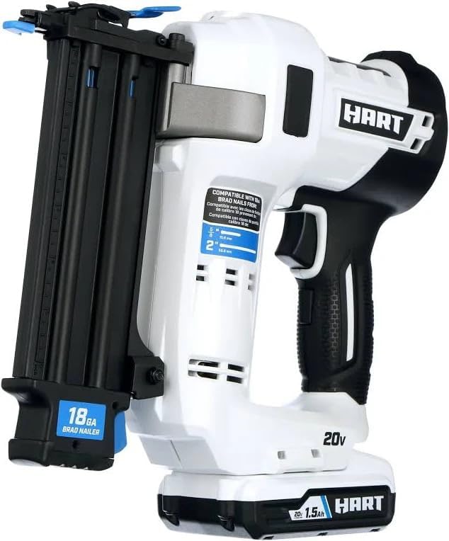 20V HART Brad Nailer Kit, 1.5Ah Battery