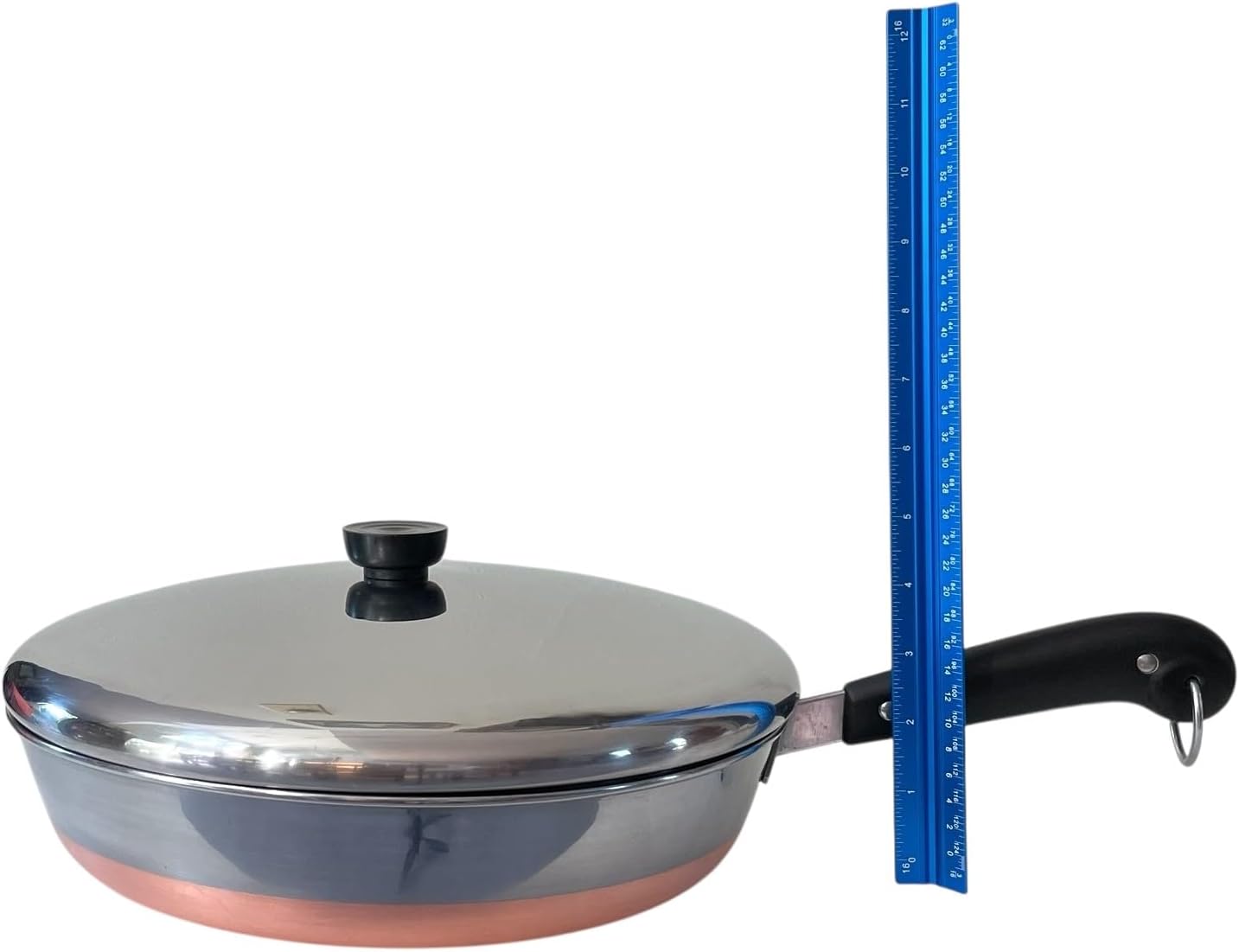 12' Revere Ware Copper Clad Frying Pan with Lid