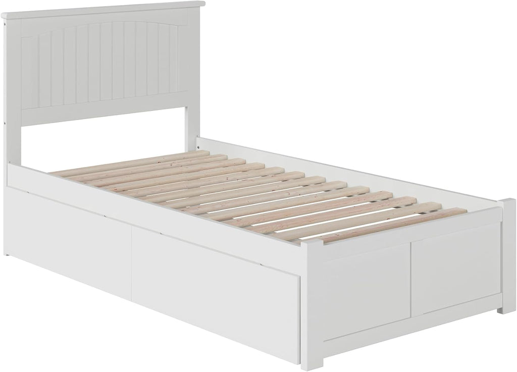 AFI, Nantucket Twin XL Platform Bed with Footboard & Storage Drawers, White
