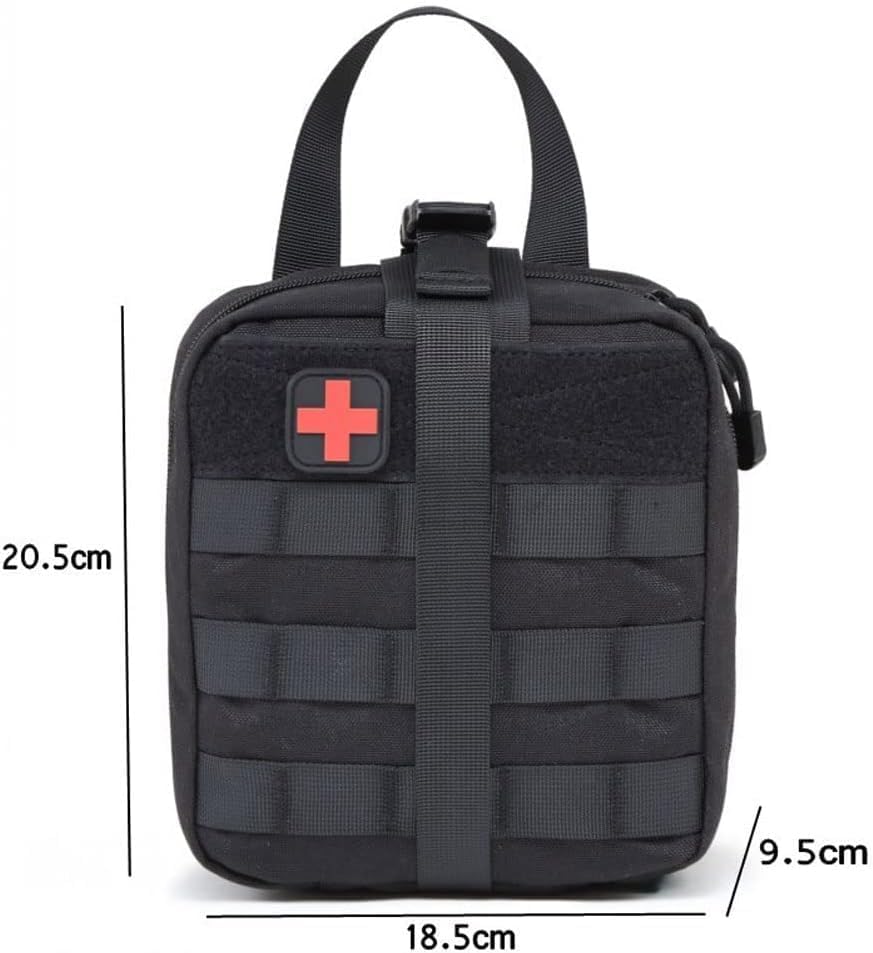 Medical Rescue Emergency Survival Kit, Small Portable First Aid Kit Bag,1000D Polyester Field Emergency Package(A)