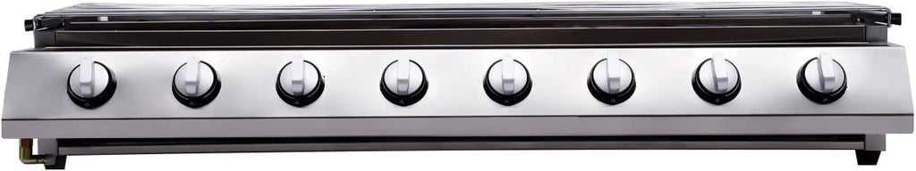 8 Burner Flat Top Gas Griddle,Outdoor Camp Picnic Barbecue LPG BBQ Grill,Tabletop or Freestanding Burners,Portable Grill Camping Griddle Station for BBQ, Camping,Only Liquefied Petroleum Gas