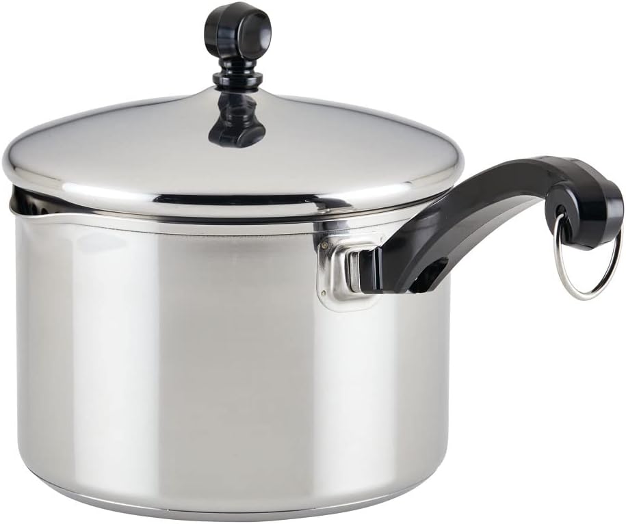 Farberware Classic Series Nonstick Stainless Steel Cookware Set, Pots and Pans Set, 15-Piece