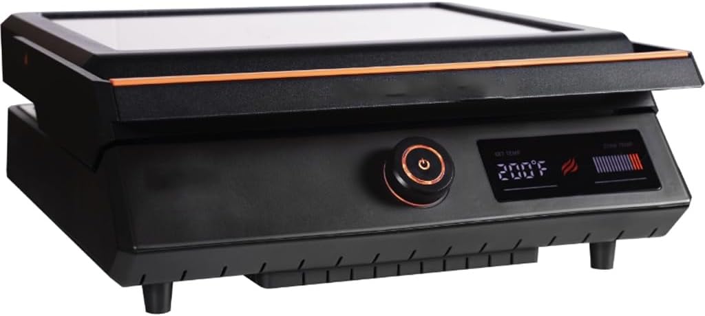 Family Yard Outdoor Electric Tabletop Griddle with Hood Camping Grill Bbq