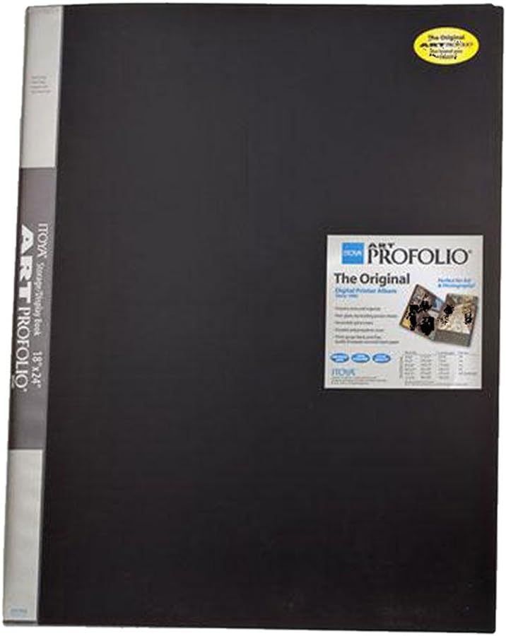 ITOYA 18 inch x 24 inch Original Art Profolio Presentation Book/Portfolio- for Art, Photography, and Documents - Pack of 3 + Scrapbooking Stickers 4 Pages of Emojis, Quotes, Letters, Numbers