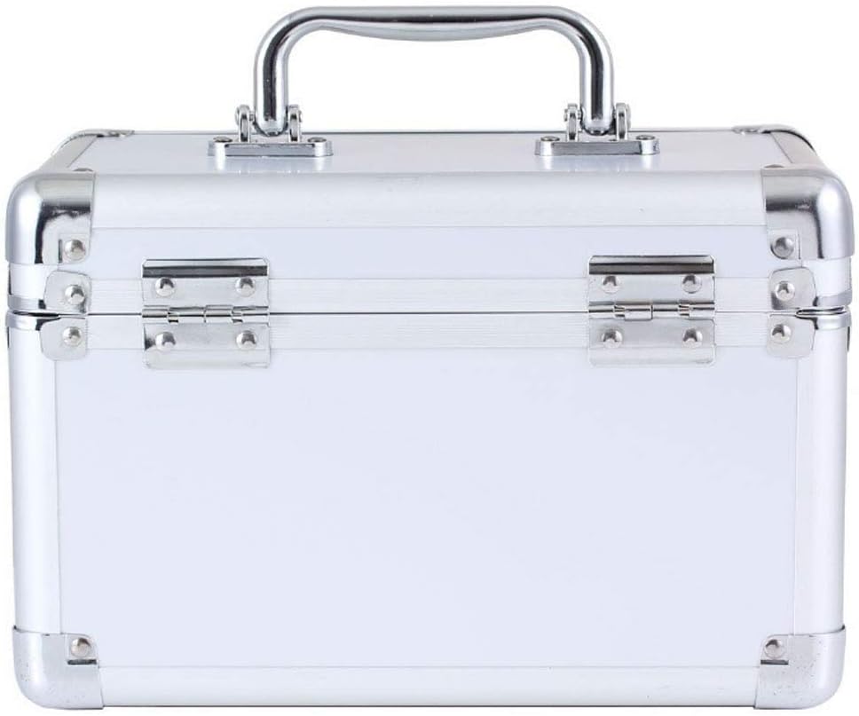 First Aid Kit Lockable Emergency Box Survival Kits Security Lock Medicine Storage Carrying Case with Portable Handle 24.5 × 16 15cm(Silver)