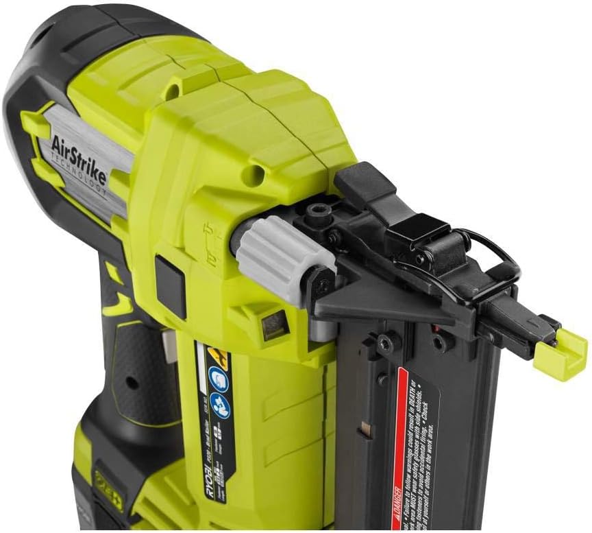 Ryobi 18 Volt Air Strike 5/8-2in Brad Nailer P320 + (2) Batteries P102 + Charger P118 (Renewed)