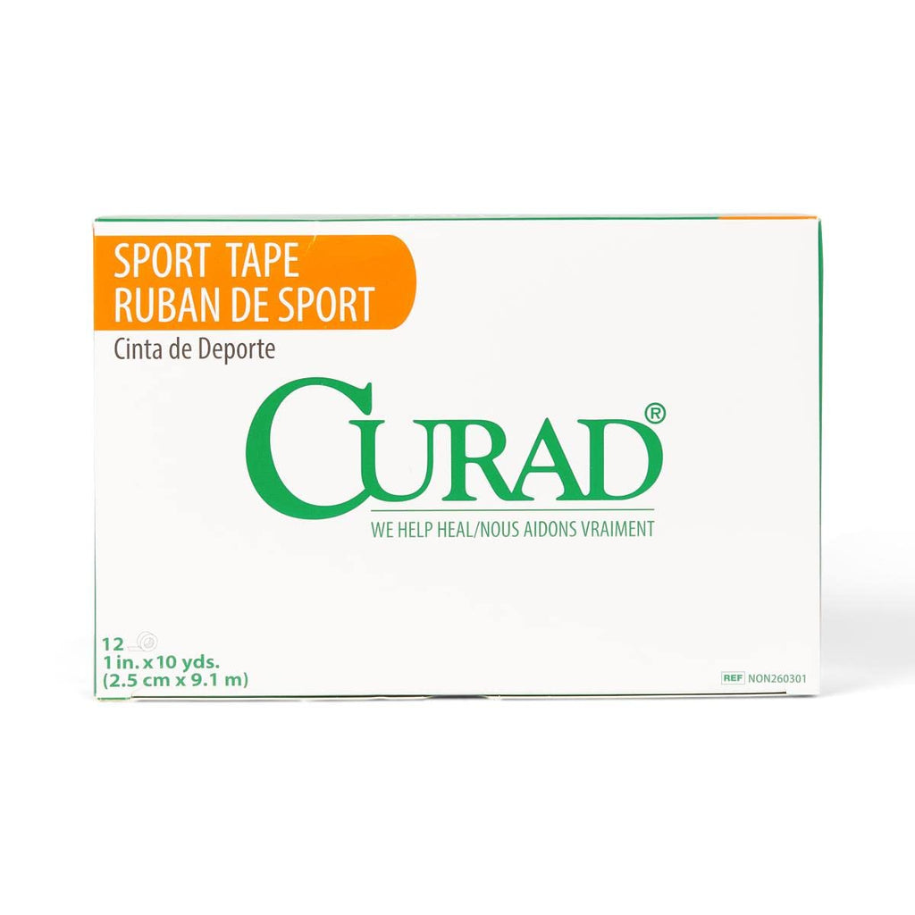 CURAD Ortho-Porous Sports Adhesive Tape, Latex Free, 1' x 10 Yards Size, Pack of 144