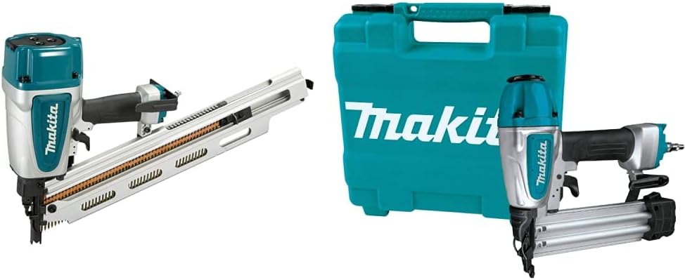 Makita AN924 21º Full Round Head 3-1/2' Framing Nailer & AF506 2' Brad Nailer, 18 Gauge