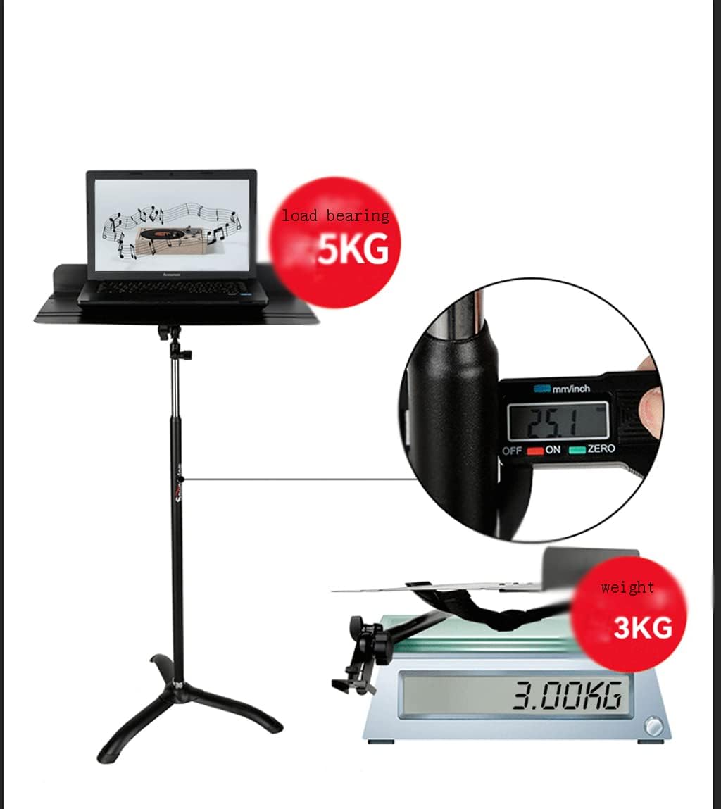 LXX Dual-Use Professional Portable Sheet Music Stand with Microphone Stand Phone Holder and Carry Bag Projector Stand