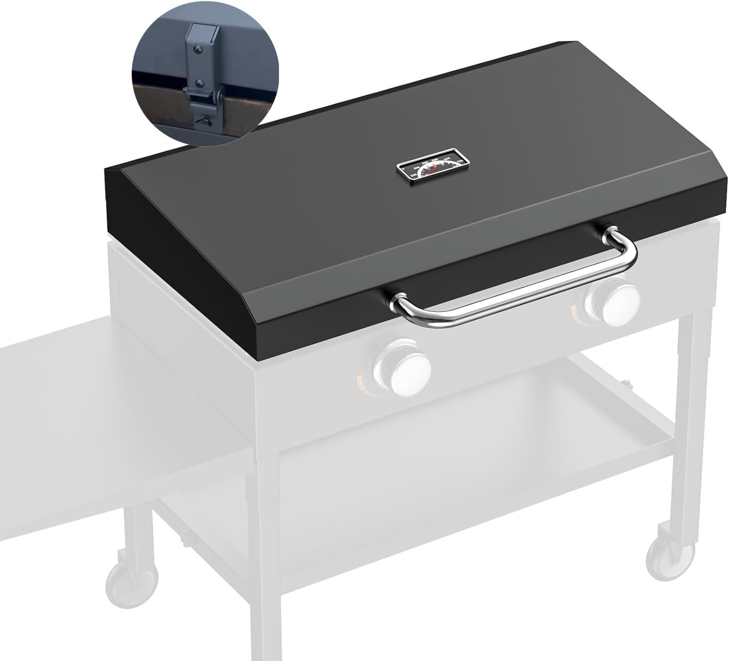 SafBbcue Hinged Lid for Blackstone Griddle 28 in for Blackstone 2206 1517 1853 1605 1803 1839 1856 1885 1924 Hard Cover Hood with Handle Also for Nexgrill and for Member Mark Grill