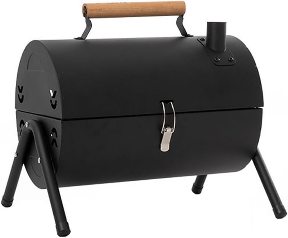 Charcoal Grills with Smoker and Griddle Portable Small Bbq Grill with Lid and Handle for Outdoor Camping Cooking Party Picnic Patio Backyard(Black)