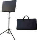 Music Stand with Phone Holder Microphone Holder, Extra Stable Metal Music Stand, Metal Structure, Stable and Smaller Footprint, Multi-Use Folding Sheet Music Stand,