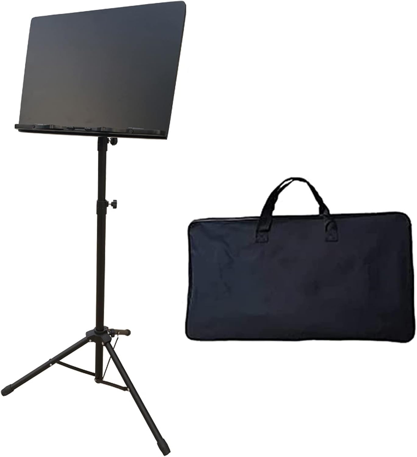 Music Stand with Phone Holder Microphone Holder, Extra Stable Metal Music Stand, Metal Structure, Stable and Smaller Footprint, Multi-Use Folding Sheet Music Stand,